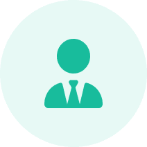 6 A green circle with a person in the middle of it